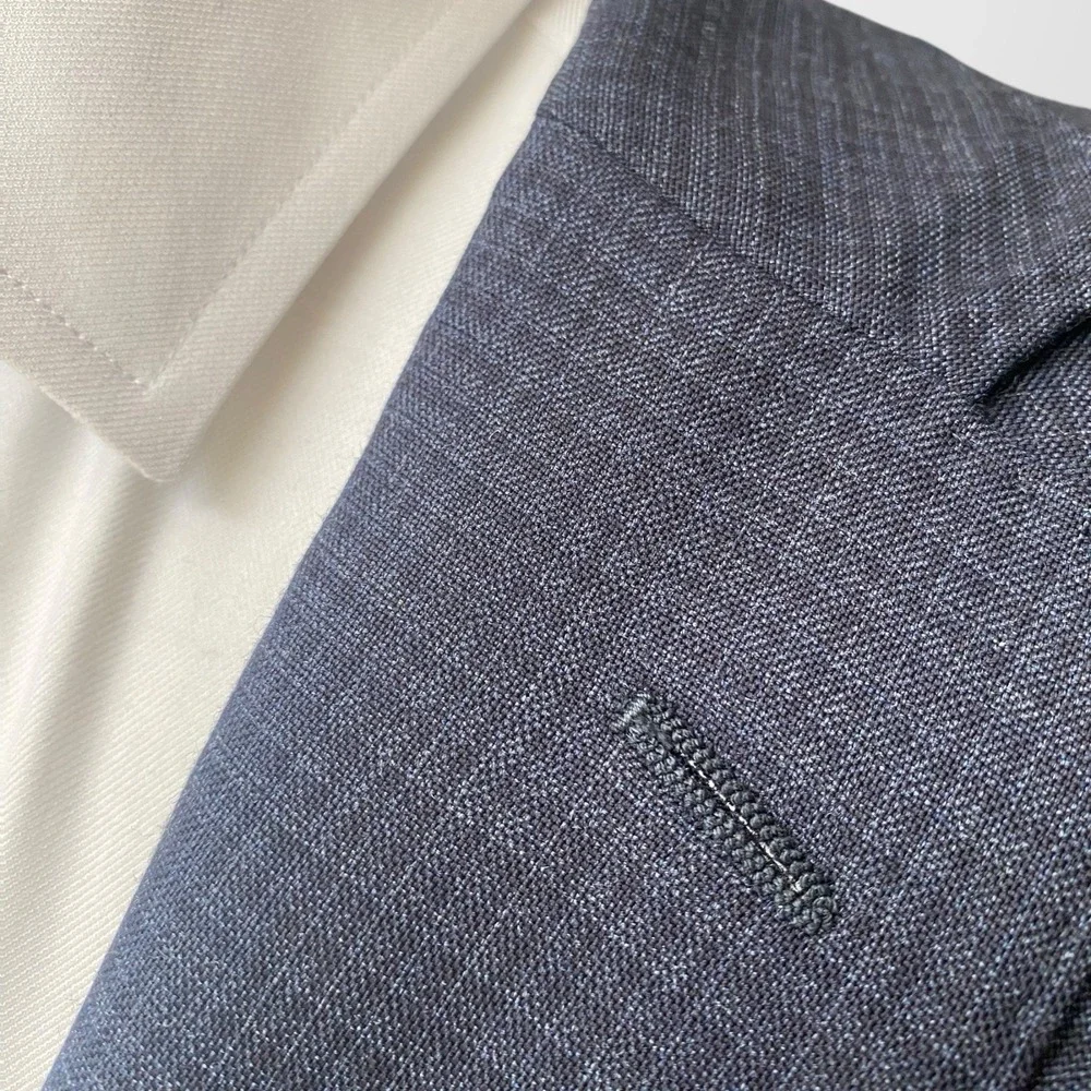 Executive Collection Tom James‎ 56R  Blue Black Plaid Blazer Sport Coat Jacket